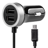 USB-billaddare för bil med microUSB och två USB-portar