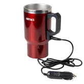 Röd 12 V bilkokare och mugg på 450 ml