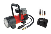 12V bilkompressor med LED-lampa och tryckmätare