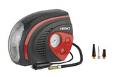 12 V bilkompressor med LED-lampa och manometer