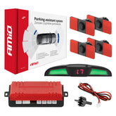 Parkeringsassistent med LED COB-display och fyra svarta sensorer