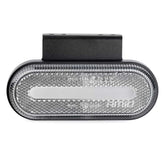 Oval vit LED-markeringslykta set framifrån