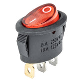Elliptisk strömbrytare 12V/230V med rött ljus