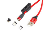 Magnetisk USB-kabel med Lightning-, USB-C- och micro-USB-kontakter