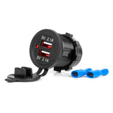 Vattentät USB-billaddare med dubbla USB-portar för 12–24 V