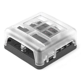Säkringsbox med 6 säkringsplatser och LED-felindikator