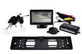 Parkeringsassistanssystem med 4,3-tums TFT-display, kamera och vita sensorer