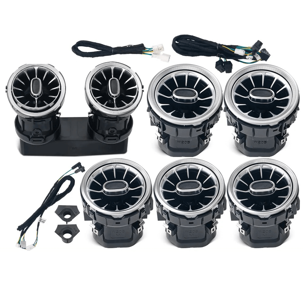 Omgivningsbelysning för luftmunstycken - Mercedes A/CLA/C/E/GLC 15-25 komplett set med luftmunstycken