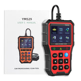OBD2 felkodsläsare YM529 – diagnosverktyg med Bluetooth och färgskärm