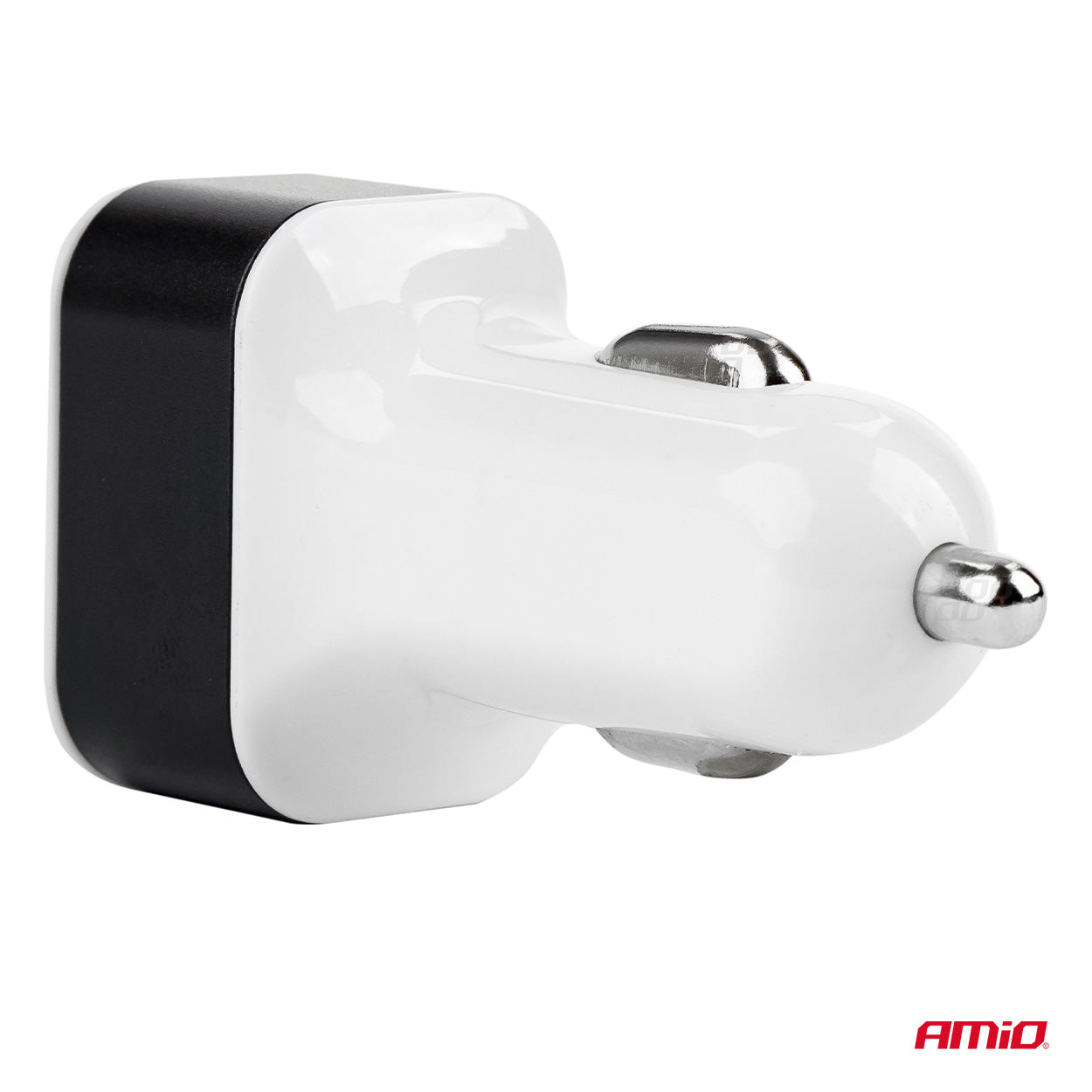 Vit billaddare med 3 USB-portar
