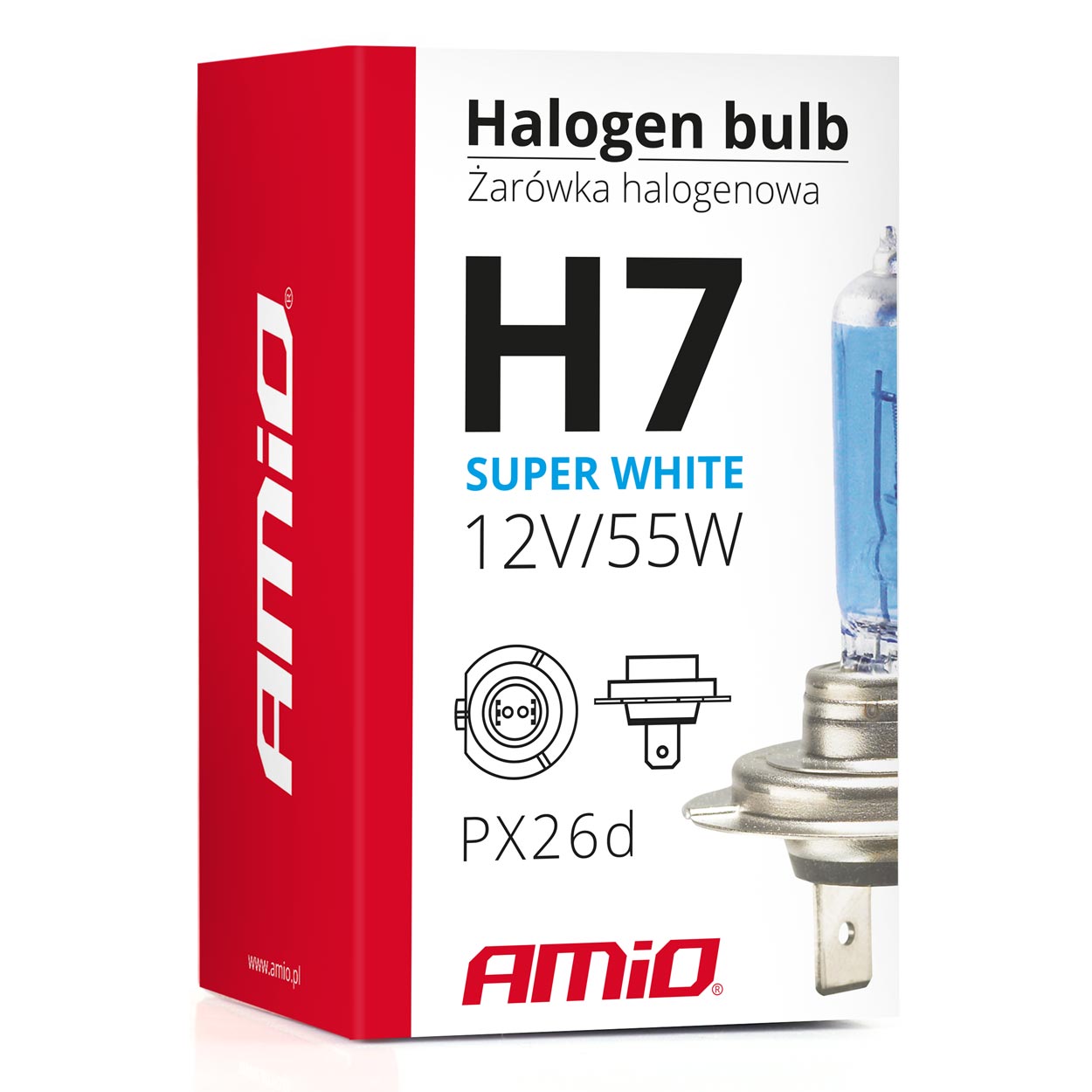 H7 Super White halogenlampa i förpackning