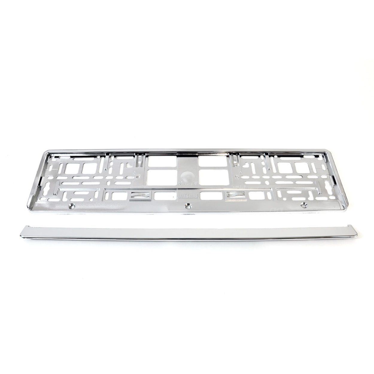 Registreringsskylthållare i silvermetallic plast