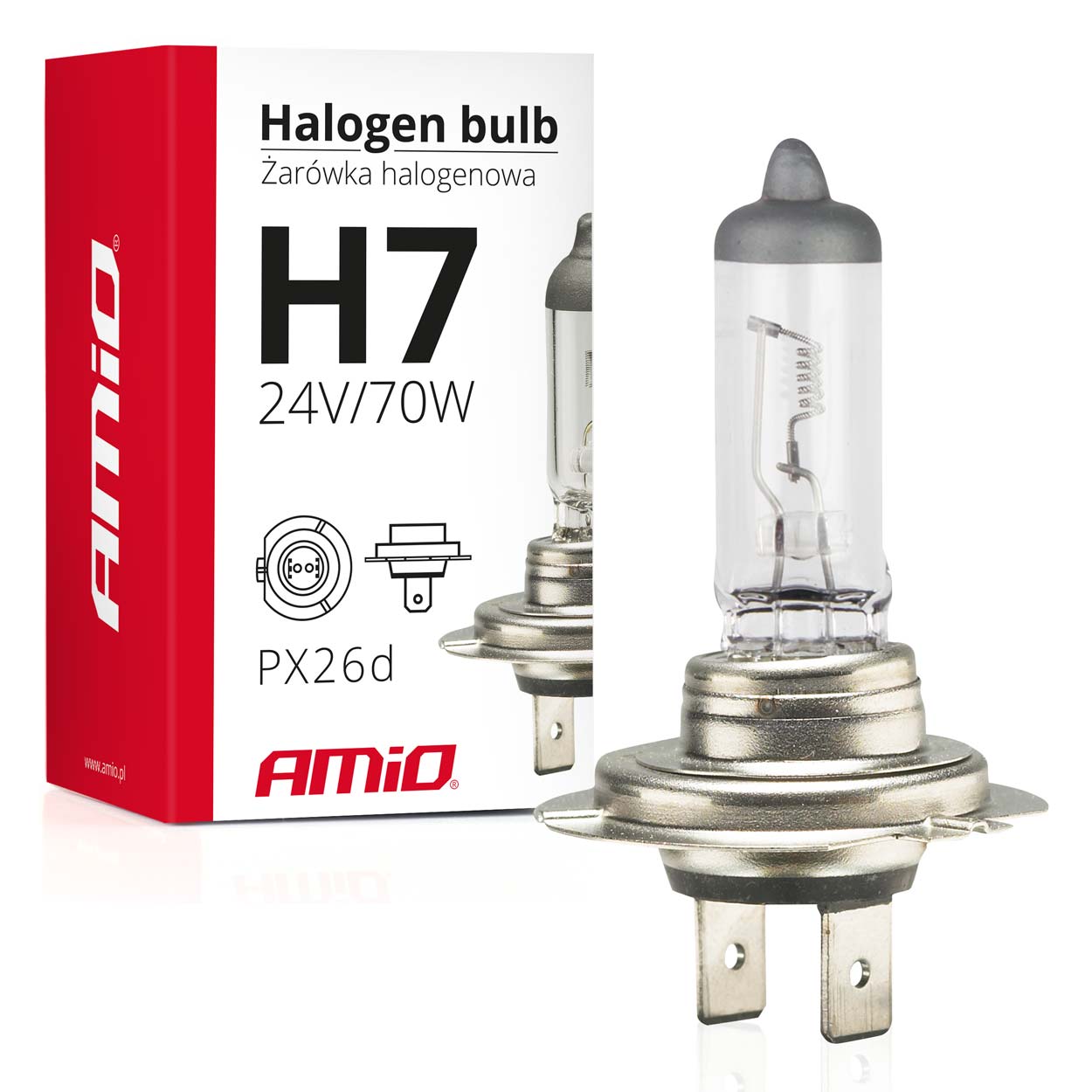 Halogenlampa H7 24V 70W med UV-filter
