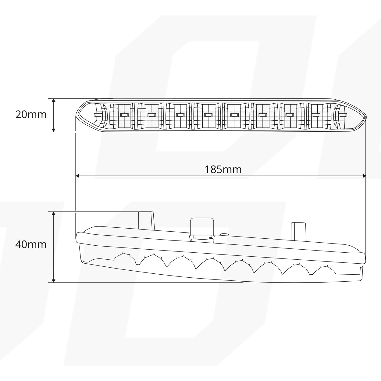 DRL 810 varselljus med LED-rad
