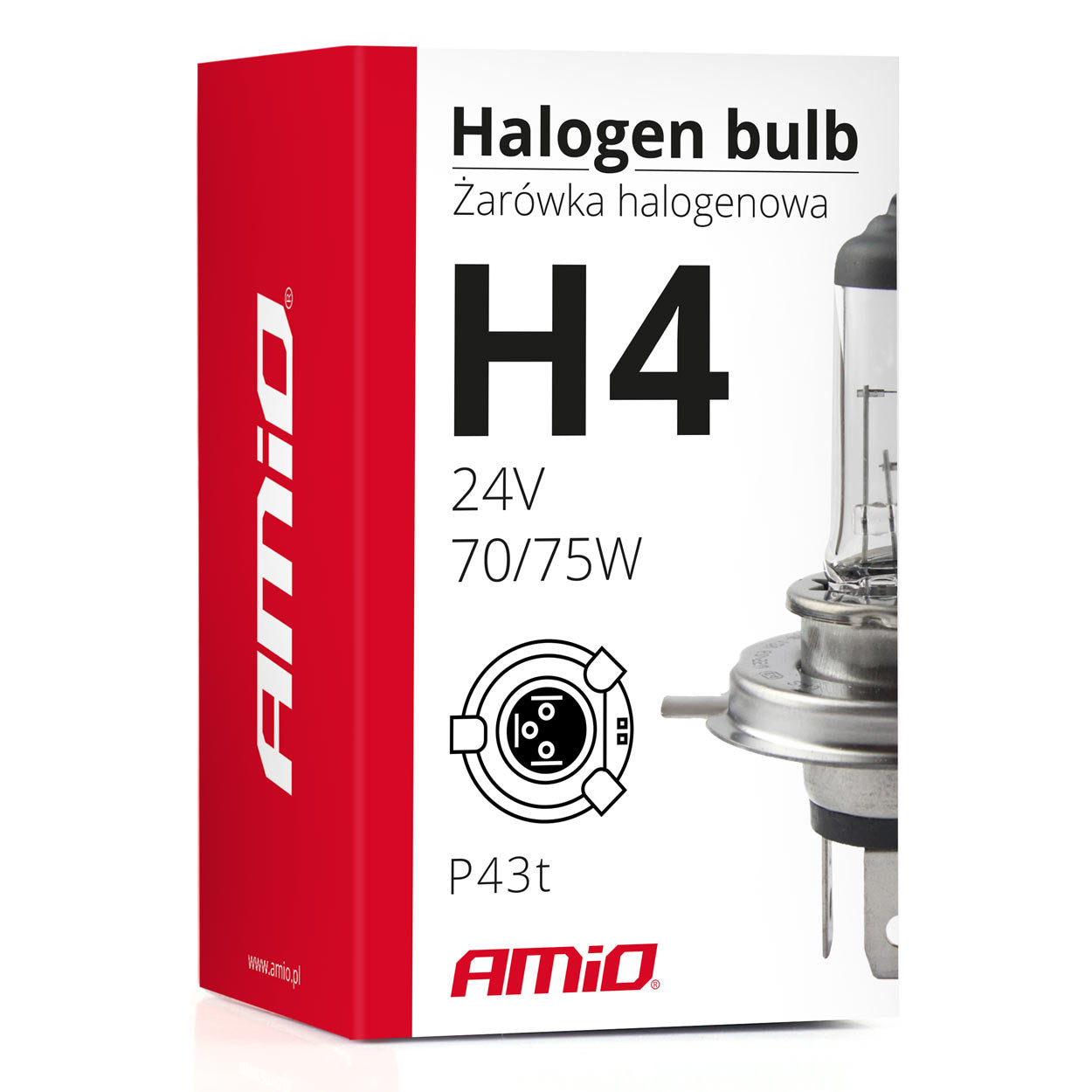 H4-halogenlampa 24 V med UV-filter
