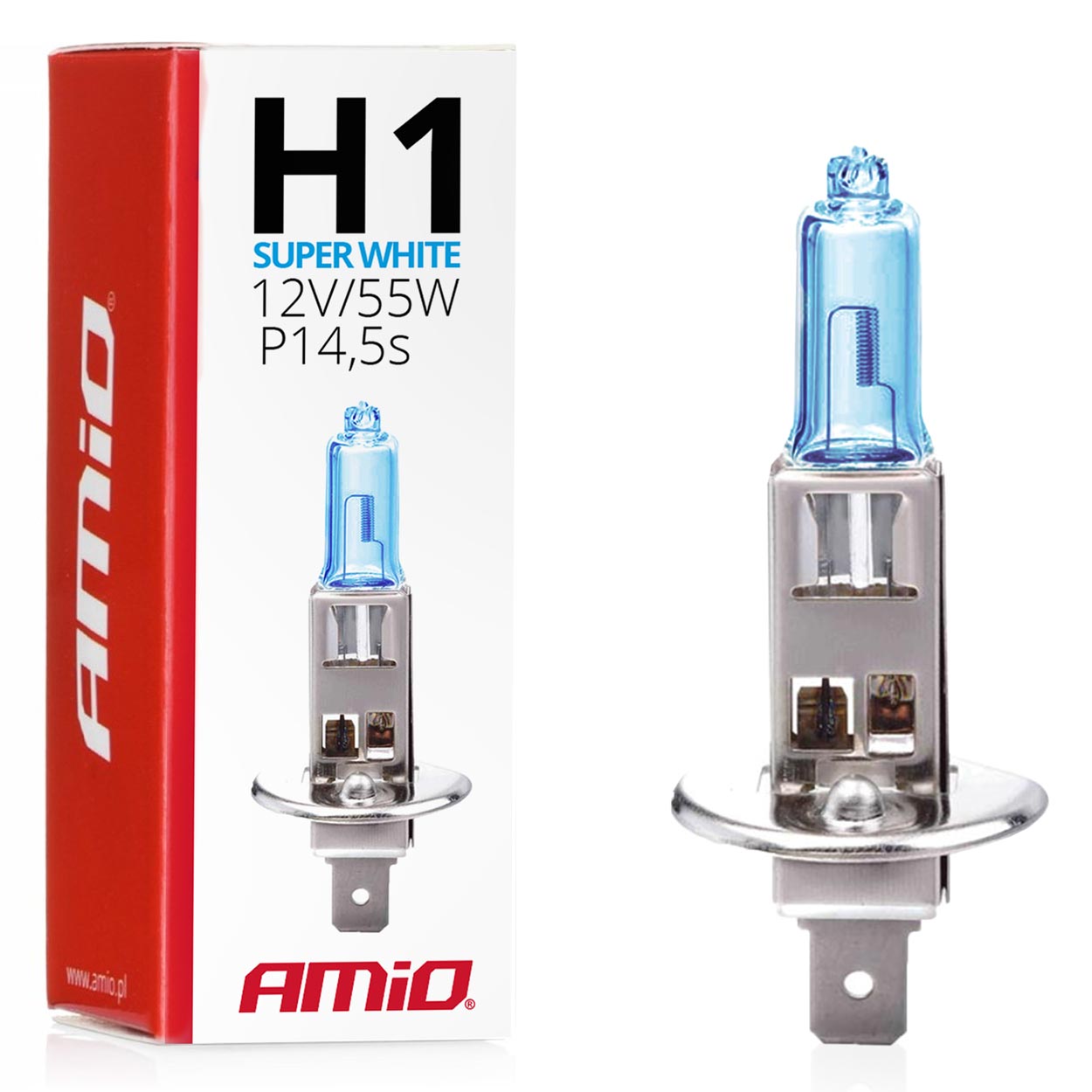Blå H1-halogenlampa 12 V 55 W Super White
