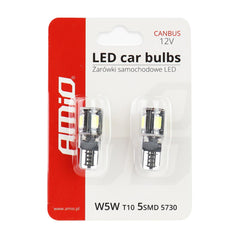 Vit LED-lampa T10 W5W för bilbelysning