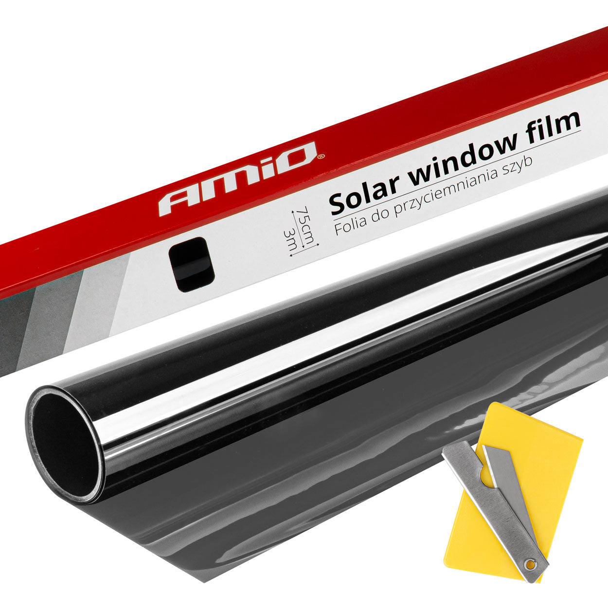 Svart solfilm 75 x 300 cm med 30 % ljusgenomsläpp