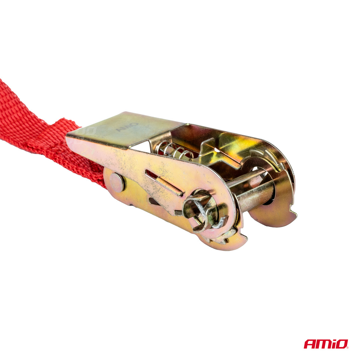 Spärrhake med ergonomiskt handtag på spännband
