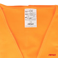 Reflexväst i orange polyester med kardborrestängning