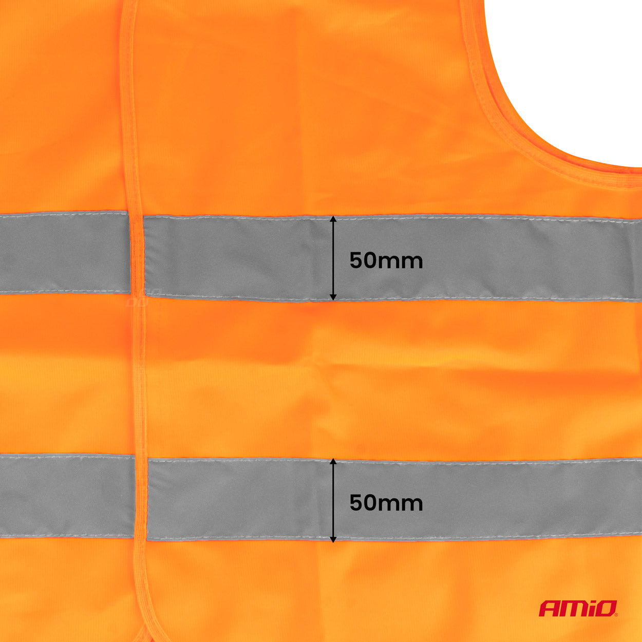 Orange reflexväst med grå reflexband