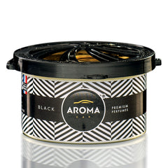 Aroma Car Prestige Organic Black billuftfräschare i svart burk