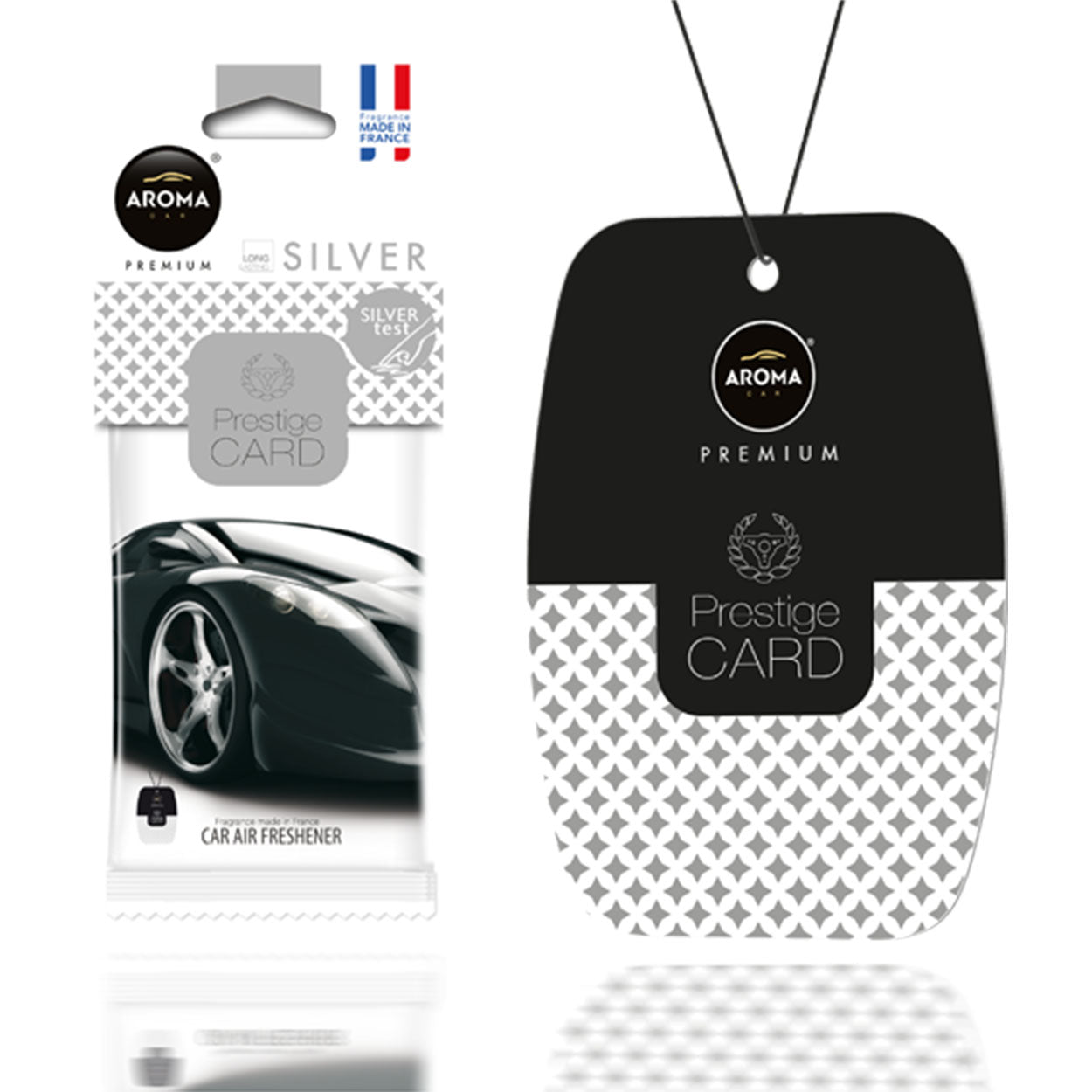 Aroma Prestige Card Silver hängande luftfräschare för bil