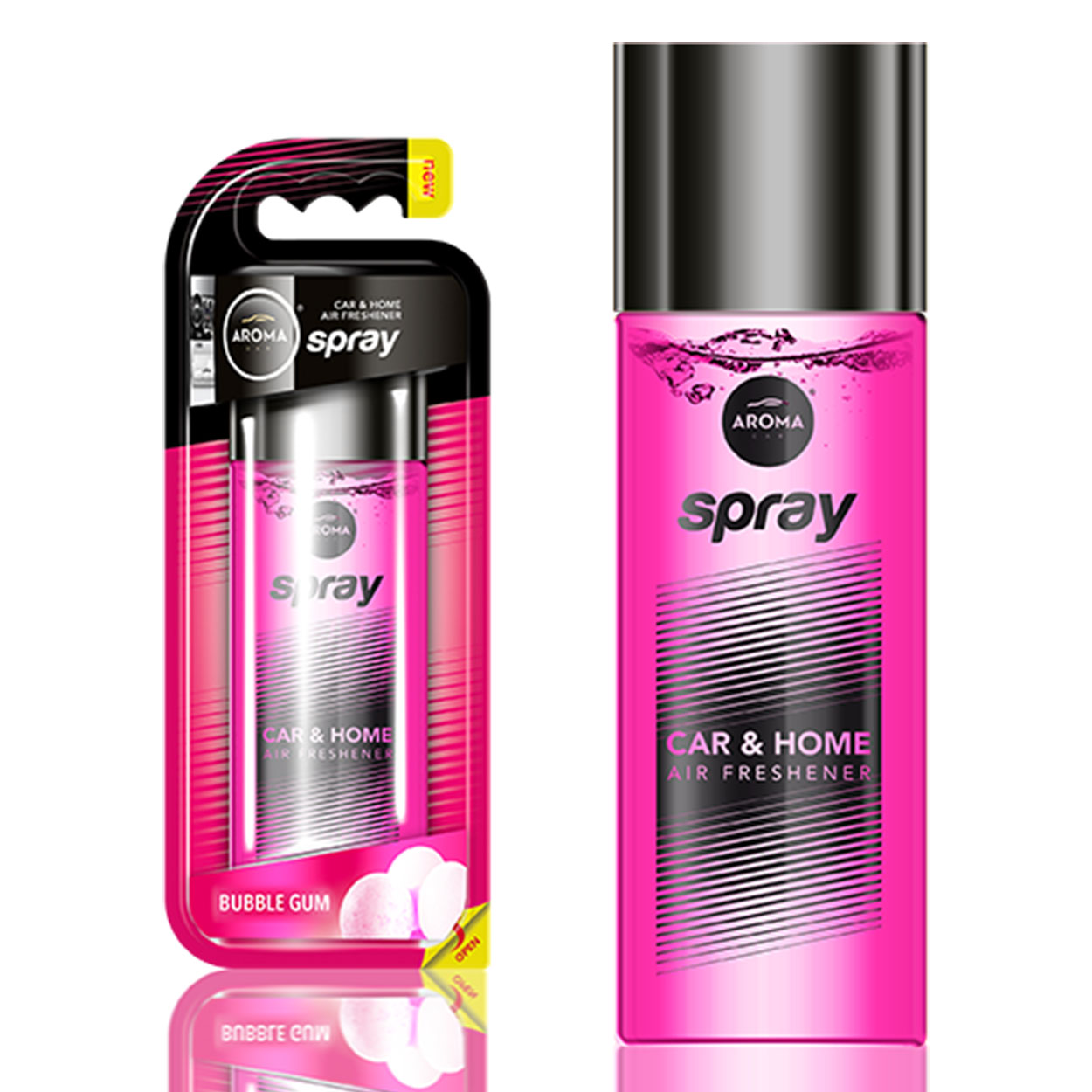 Bilspray med bubblegumdoft i 50 ml glasflaska