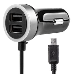 USB-billaddare för bil med microUSB och två USB-portar