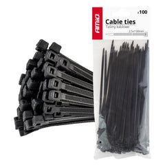 Sorte kabelbindere 2,5 x 150 mm, 100 stk.