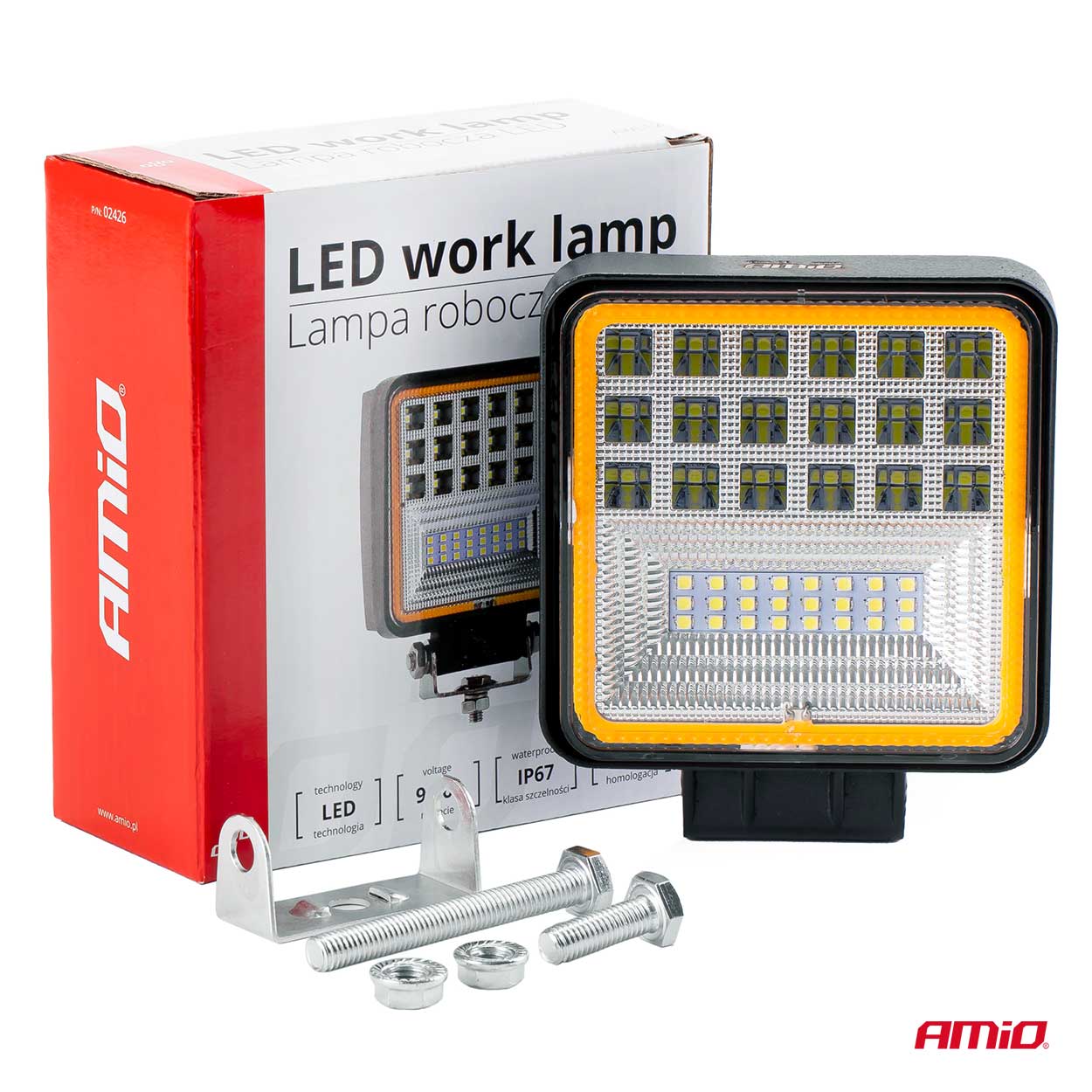 Arbetslampa AWL12 med 42 LED sedd uppifrån