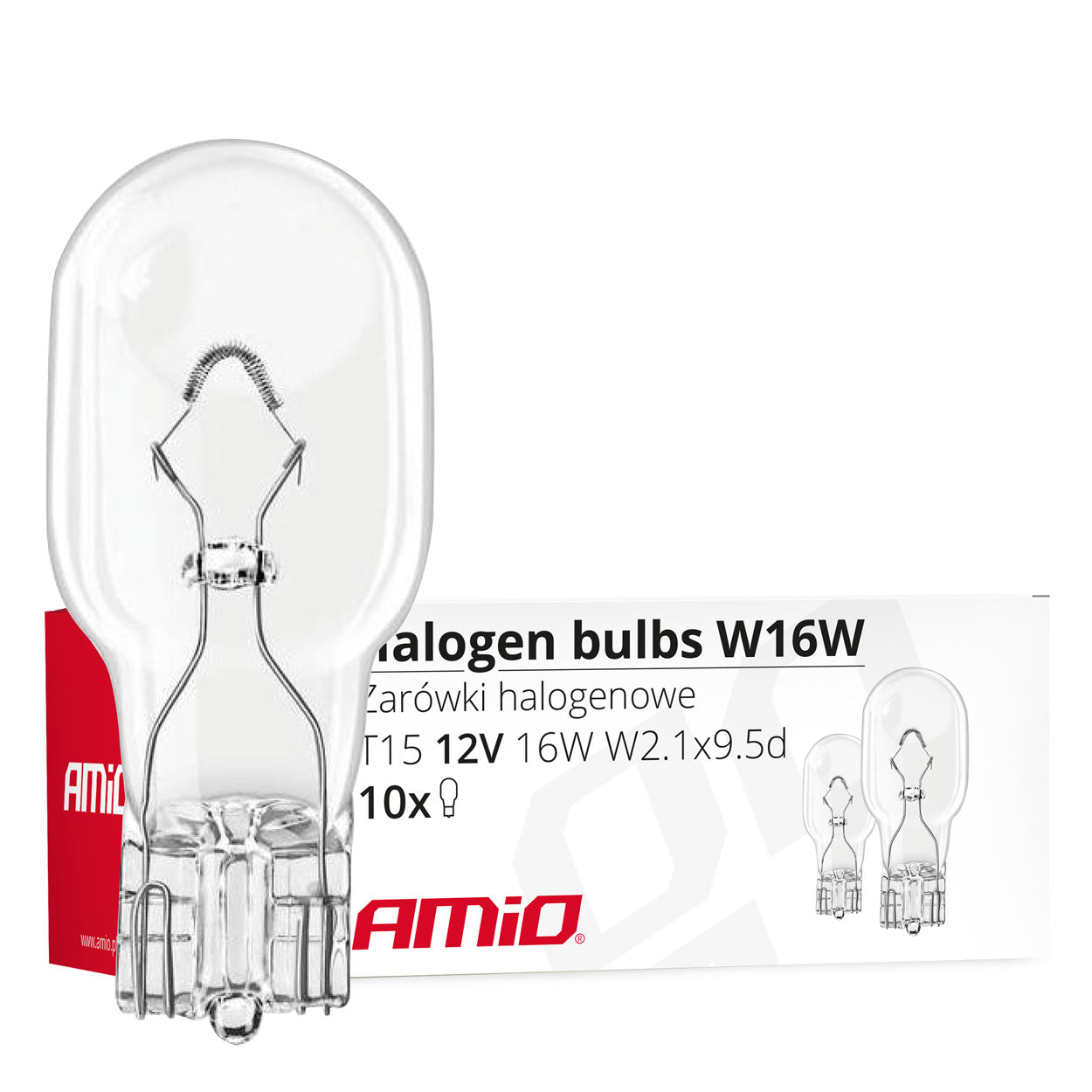 Halogenlampor W16W T15 16W 12V med klart glas