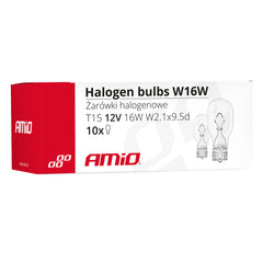 Förpackning med 10 halogenlampor W16W T15