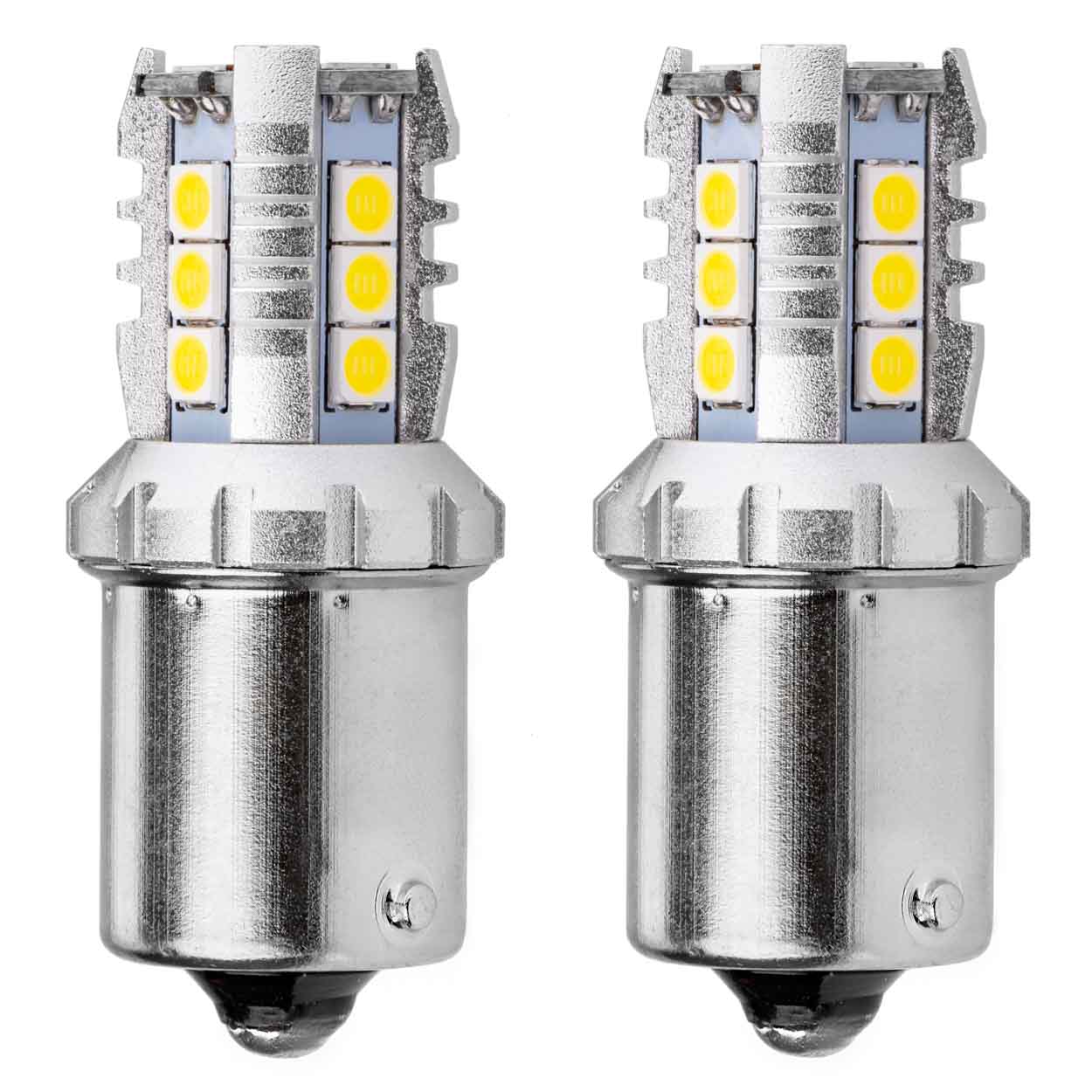 LED-lampor med BA15S-/P21W-sockel och vitt 6000K-ljus
