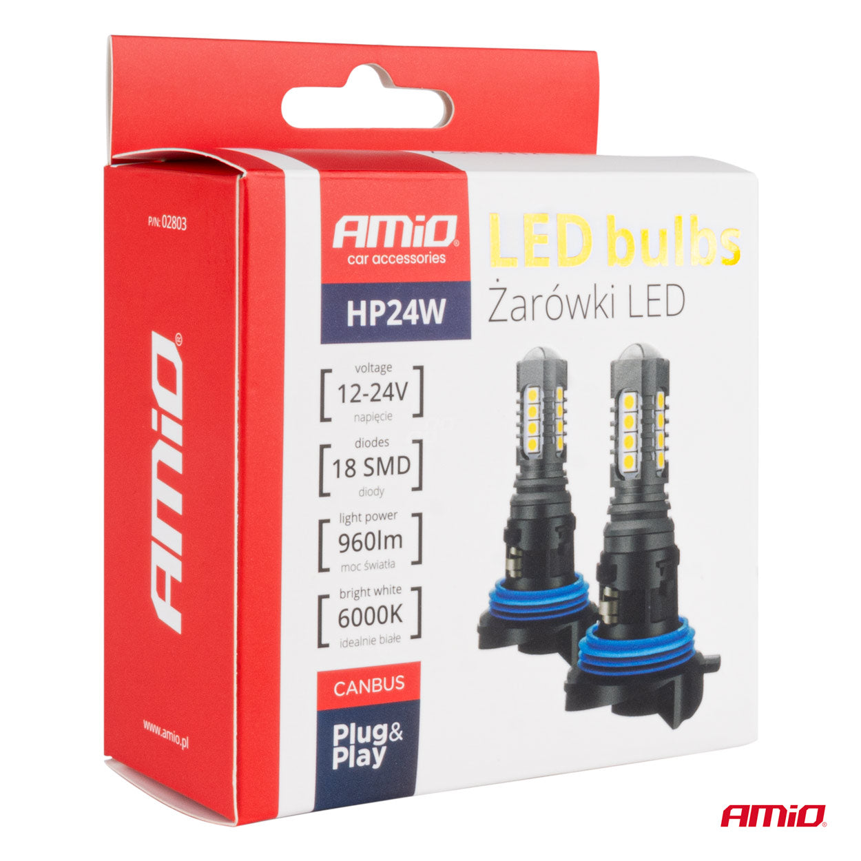 Set med två HP24W LED-lampor