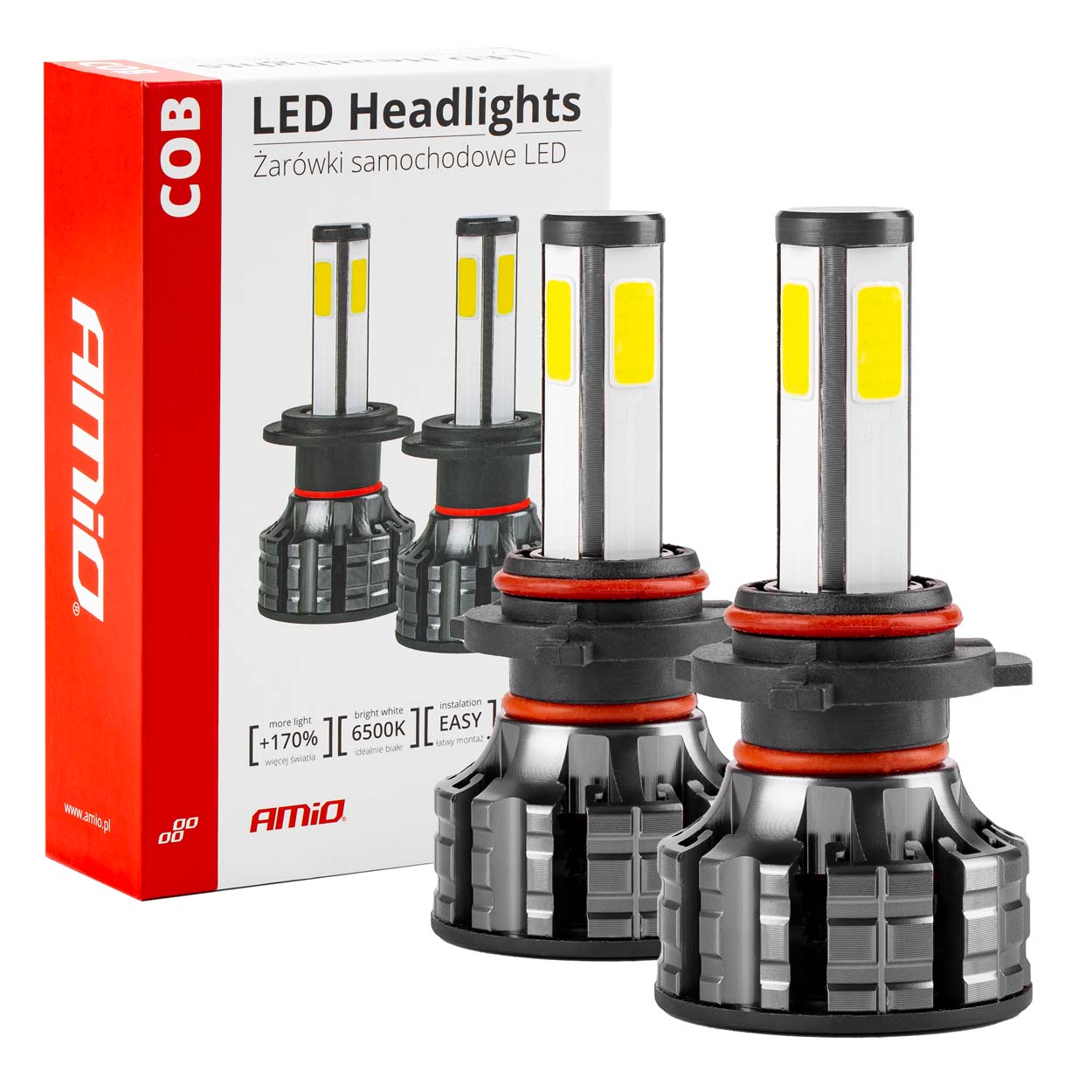 HB4 LED-lampor med COB-dioder och 6500K ljusfärg