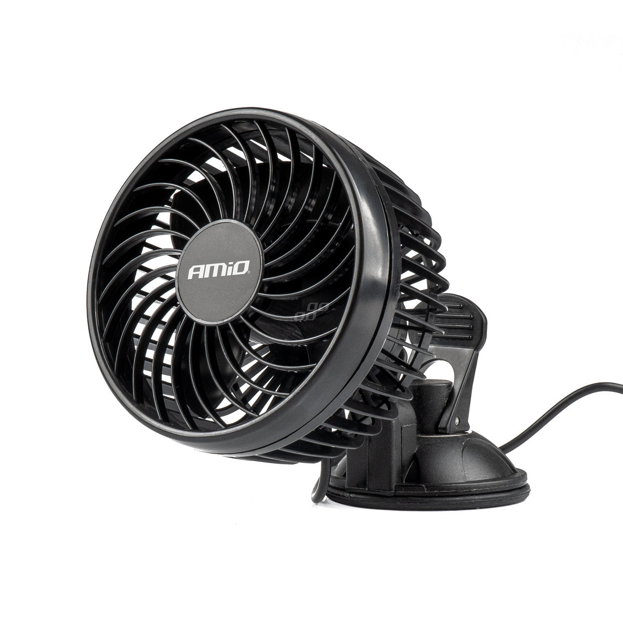 Svart bilfläkt med sugkopp för 24 V