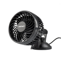 Svart bilfläkt med sugkopp för 24 V