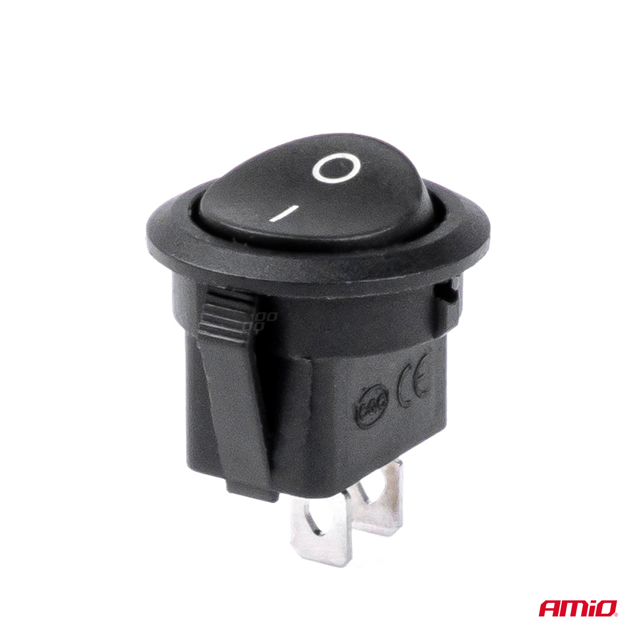 Rund svart ON/OFF-strömbrytare 12 V