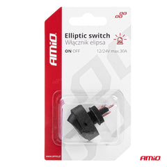 Elliptisk 12/24 V-brytare med LED-belysning