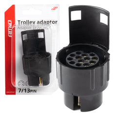Traileradapter med 7-polet stik og 13-polet udtag