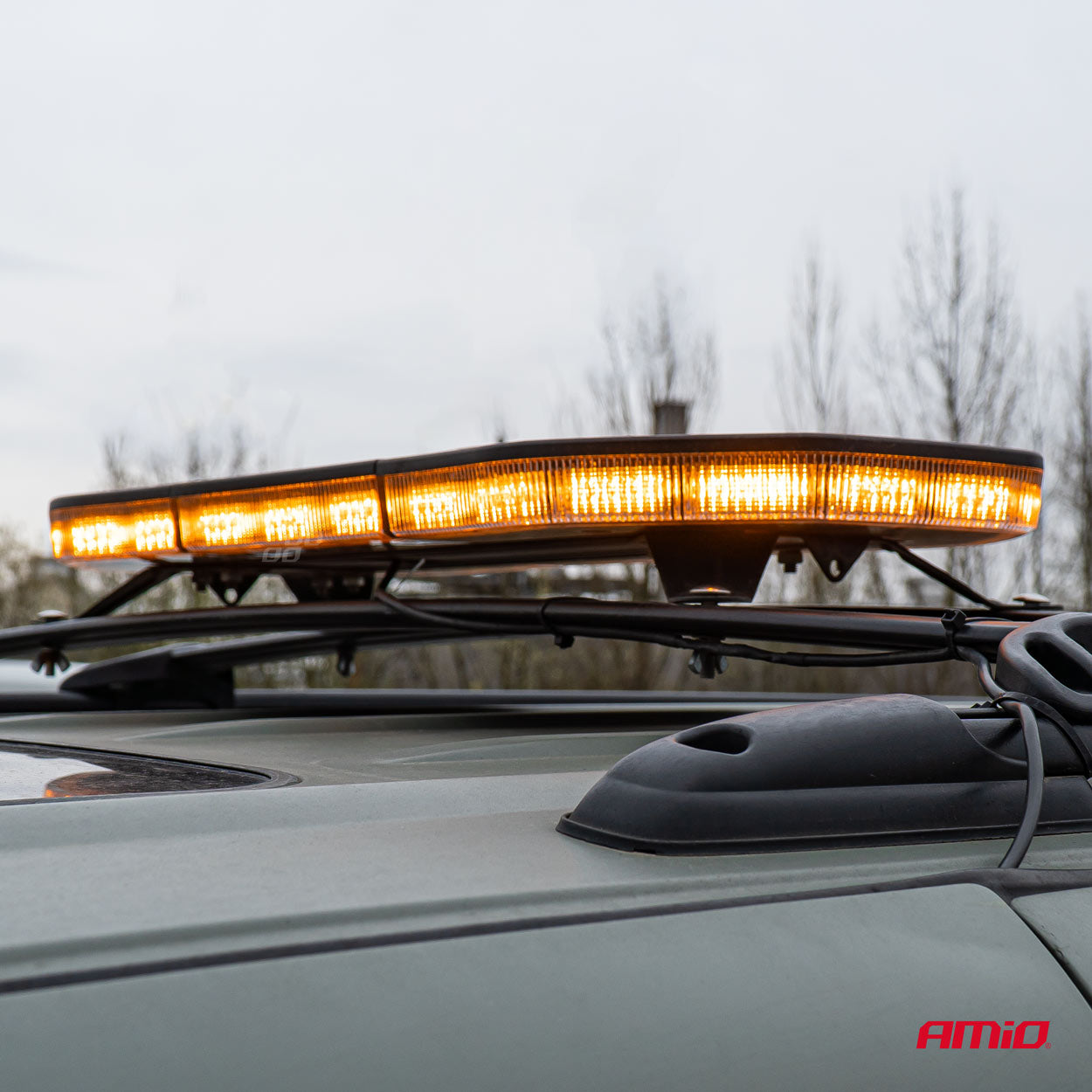 LED advarselslygtebar set fra siden