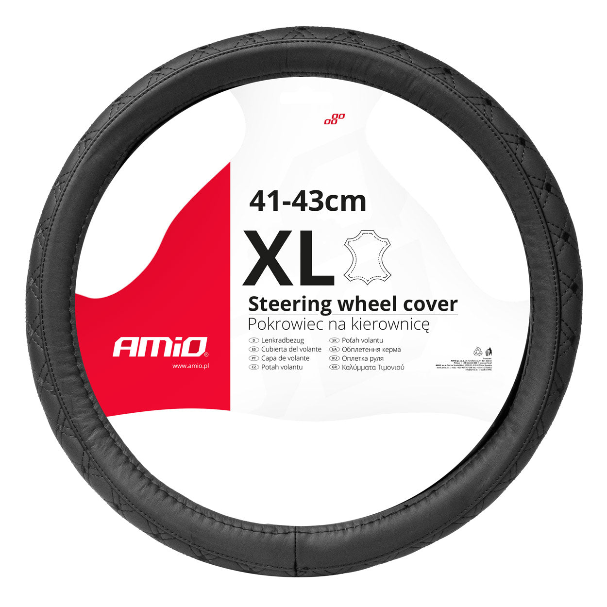 Ratbetræk SWC-51-XL i ægte læder til rat på 41-43 cm