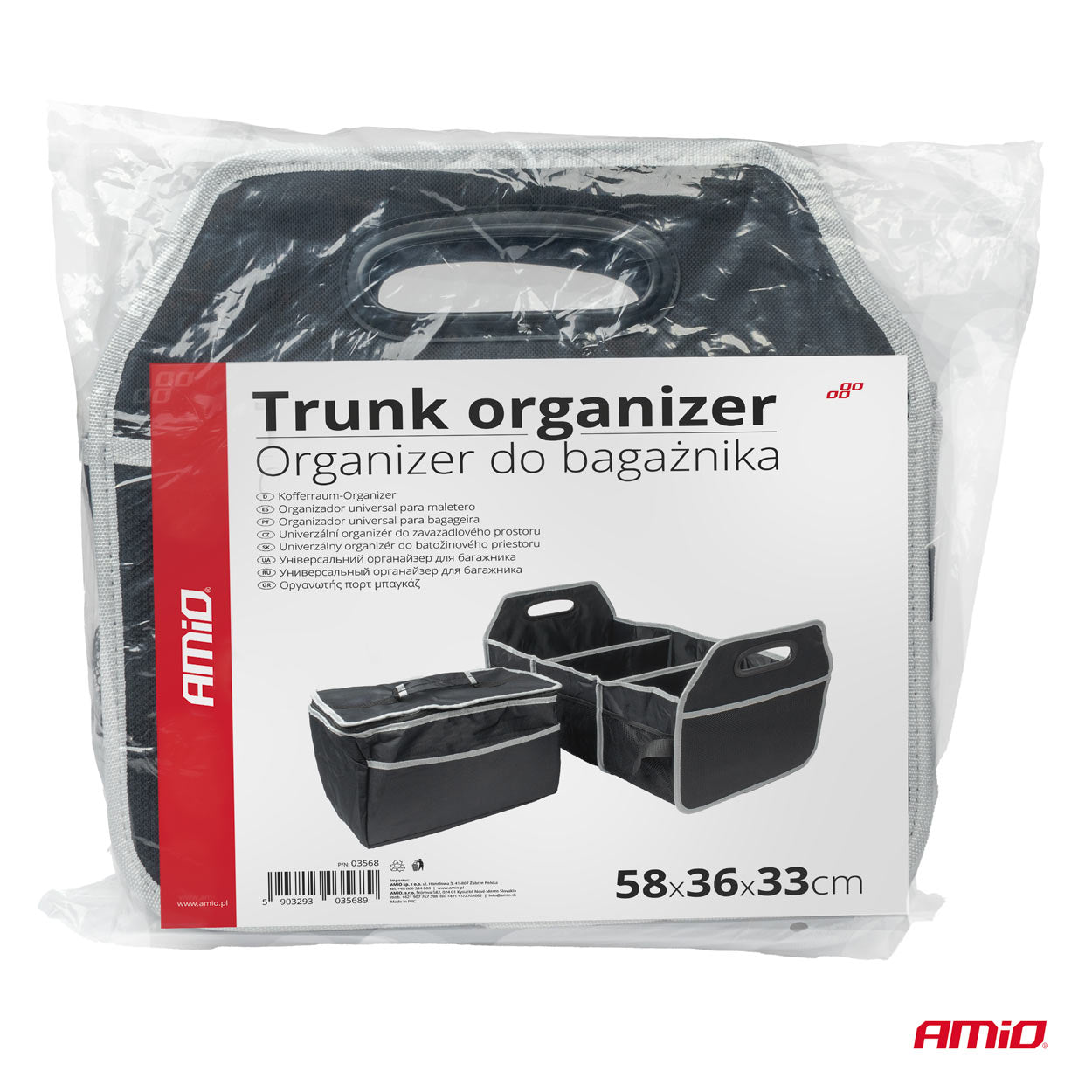 Bagagerumsorganizer med Velcro i bunden