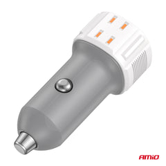 Hvid kompakt USB-billader til bilens udtag