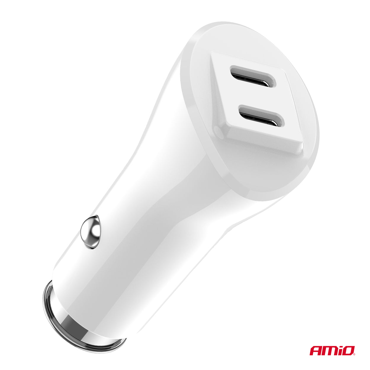 Kompakt hvid USB-C-billader