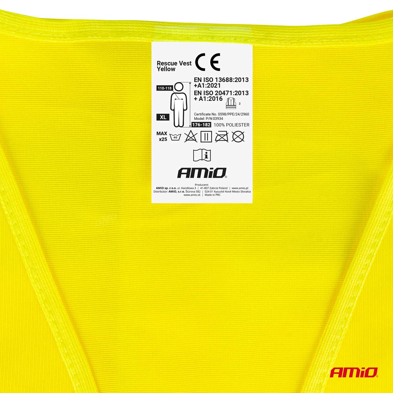 Velcrolukning på gul refleksvest