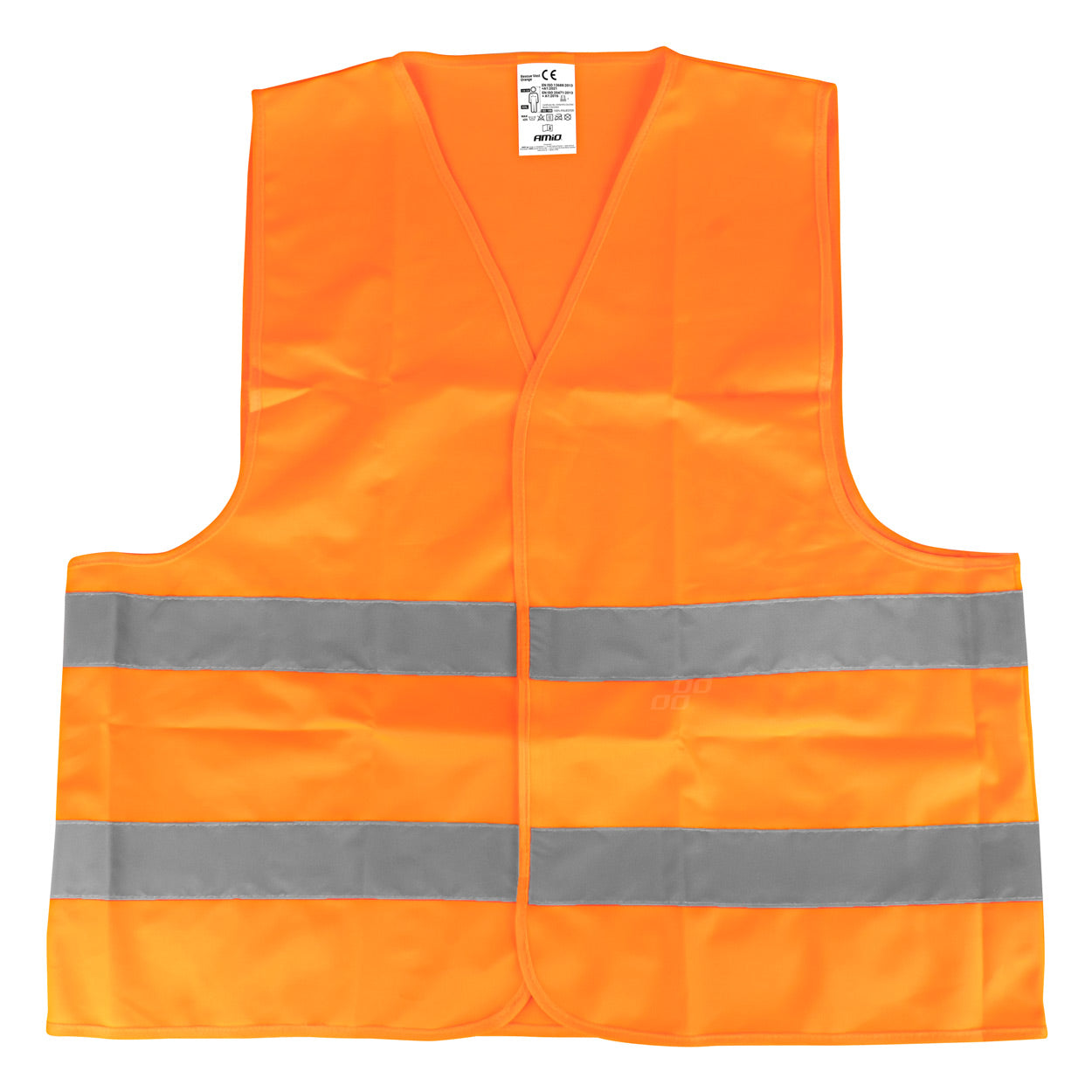 Orange refleksvest i størrelse XXL med refleksstriber
