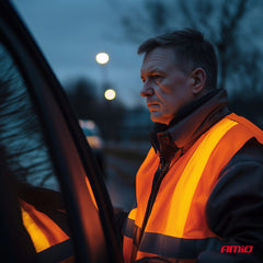 Refleksvest i orange med Velcro-lukning