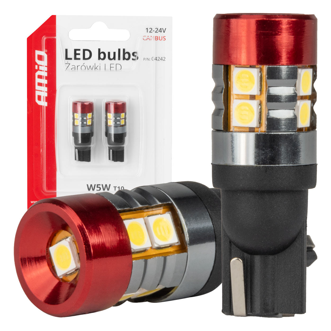 LED-pære T10 W5W CANBUS med 9 SMD 3030 LED'er